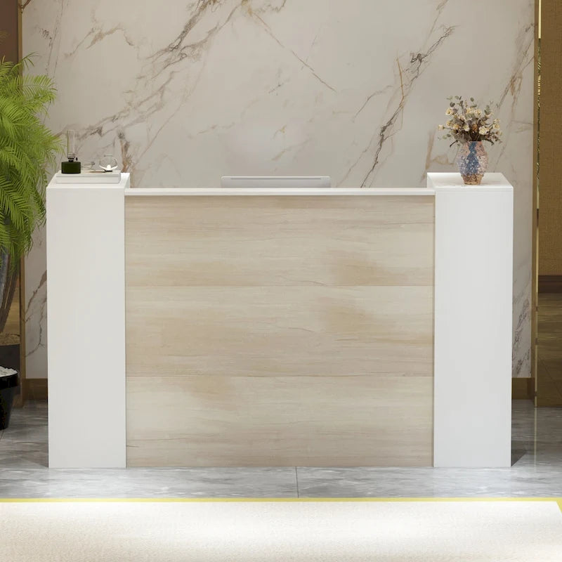 Reception Desk Counter with Adjustable Shelf Storage
