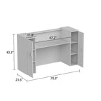 Reception Desk Counter with Adjustable Shelf Storage