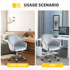 Modern Velvet Office Leisure Chair with Adjustable Height and Casters