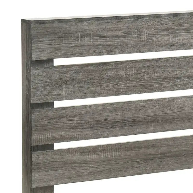 Rustic Grey Wood Platform Bed