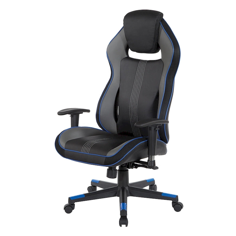 Gaming Chair in Bonded Leather with Color Accents