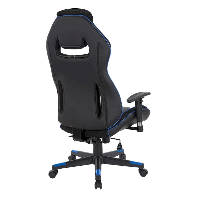 Gaming Chair in Bonded Leather with Color Accents