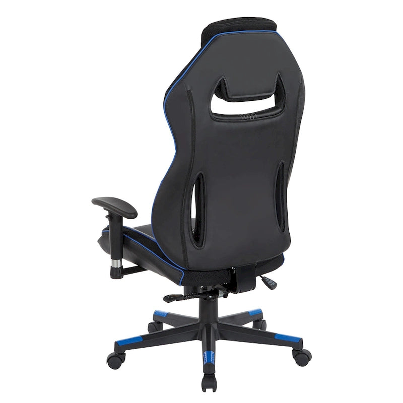 Gaming Chair in Bonded Leather with Color Accents