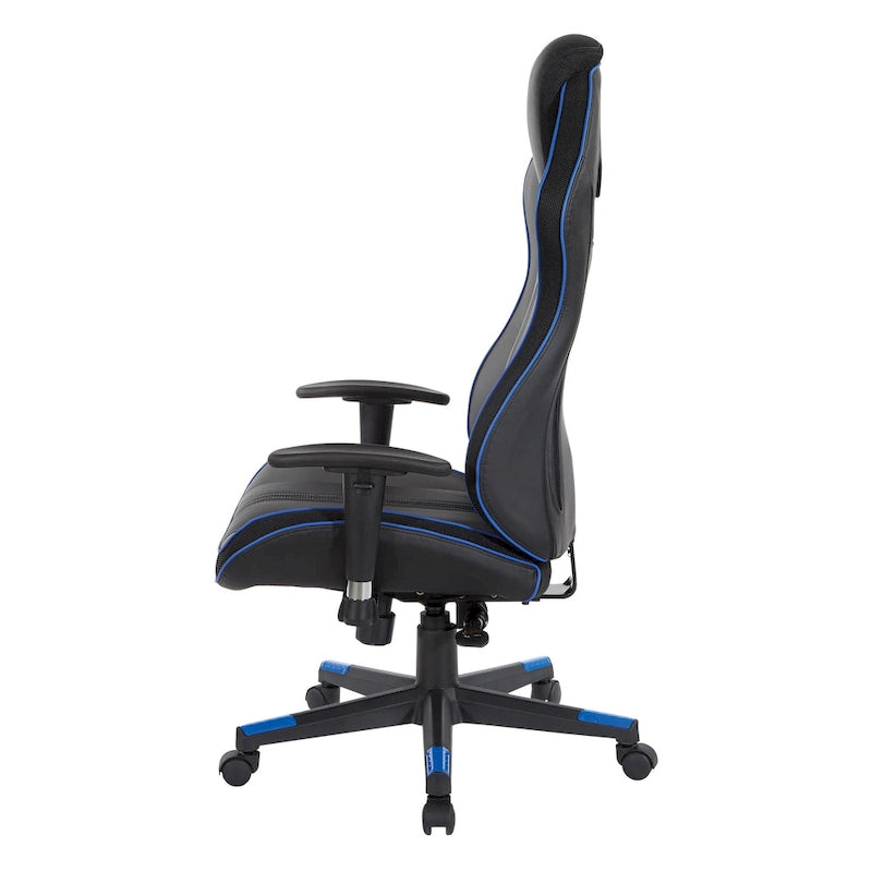 Gaming Chair in Bonded Leather with Color Accents