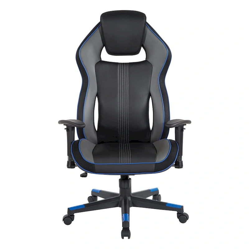 Gaming Chair in Bonded Leather with Color Accents