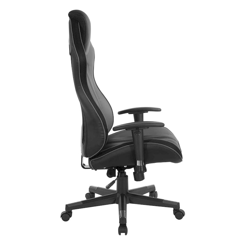 Gaming Chair in Bonded Leather with Color Accents