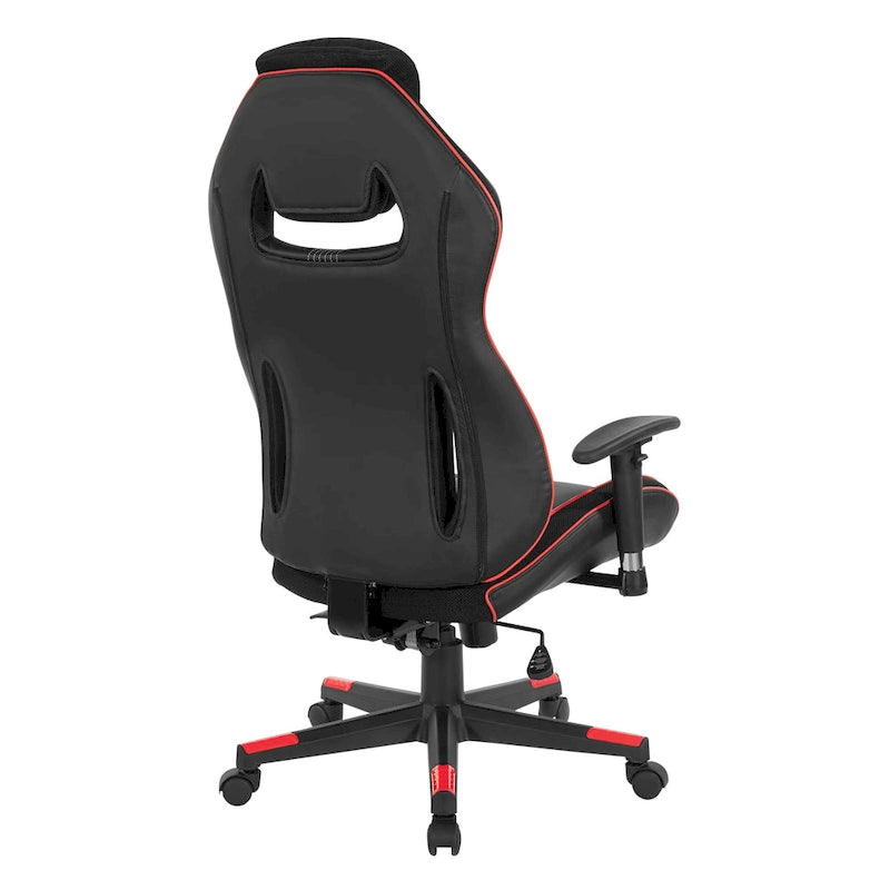 Gaming Chair in Bonded Leather with Color Accents