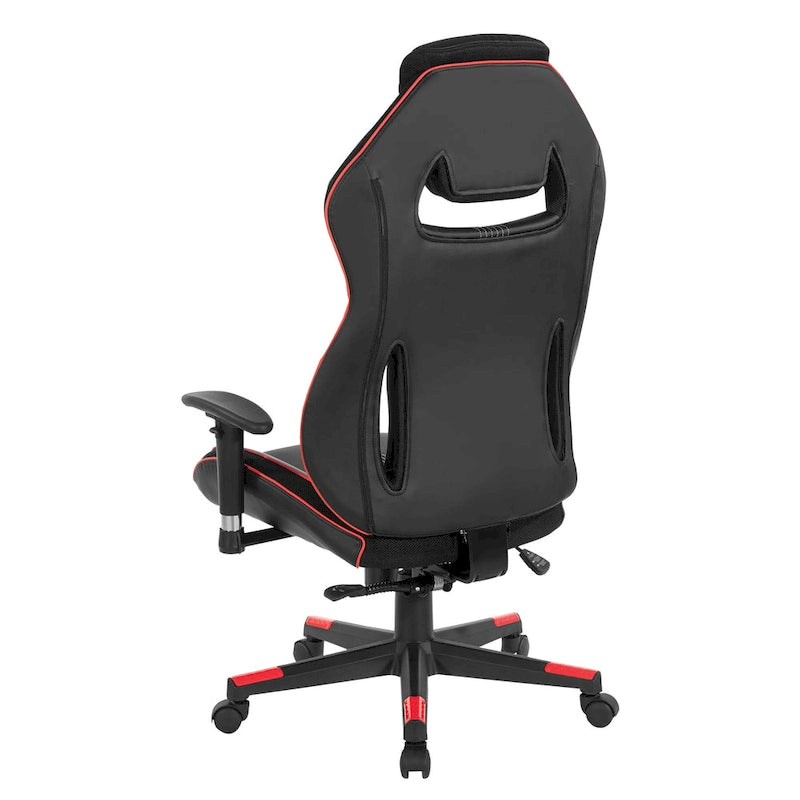 Gaming Chair in Bonded Leather with Color Accents
