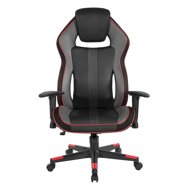 Gaming Chair in Bonded Leather with Color Accents
