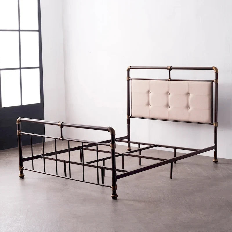 Dark bronze wrought iron bed