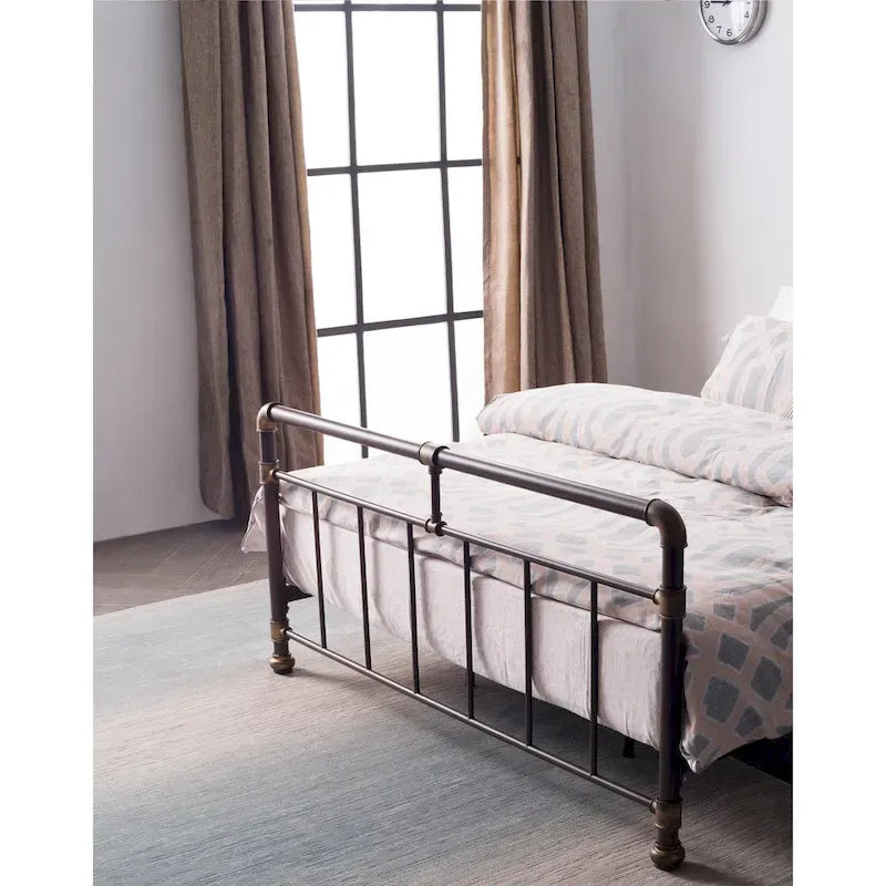 Dark bronze wrought iron bed
