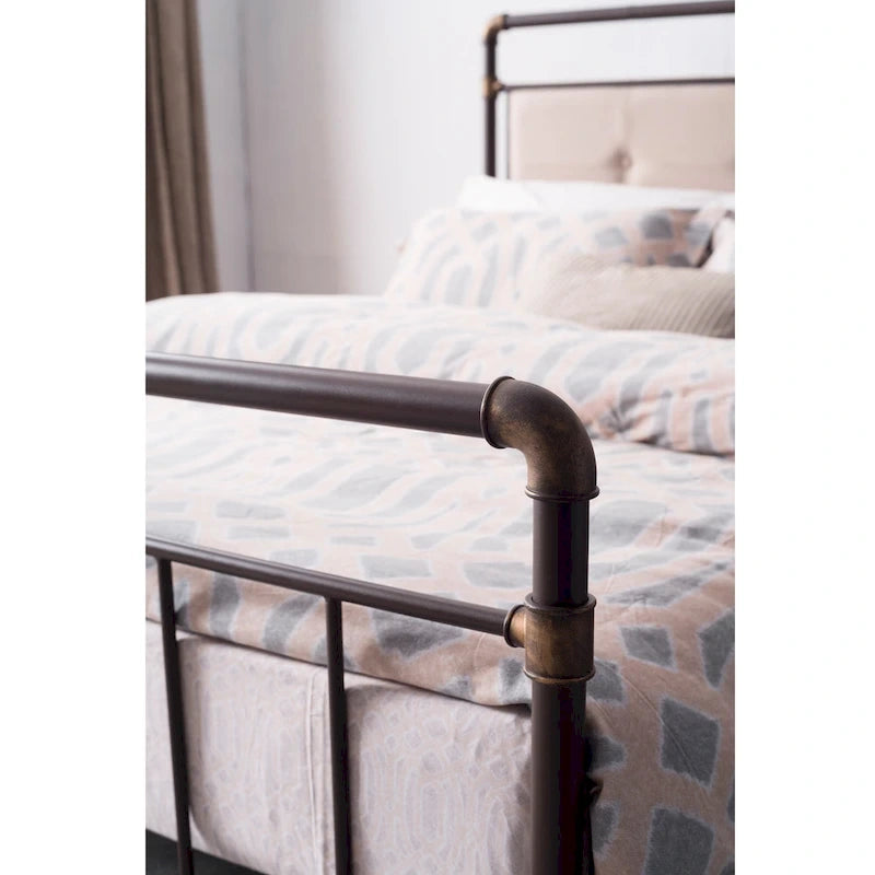 Dark bronze wrought iron bed