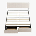 Full/Queen/King Size Bed Frame, No Box Spring Needed Bed Frame with Headboard, Upholstered Platform Bed Frame for Bedroom