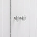 White Double Doors Adjustable Freestanding Bathroom Cabinet - 23.62 x 11.81 x 31.50