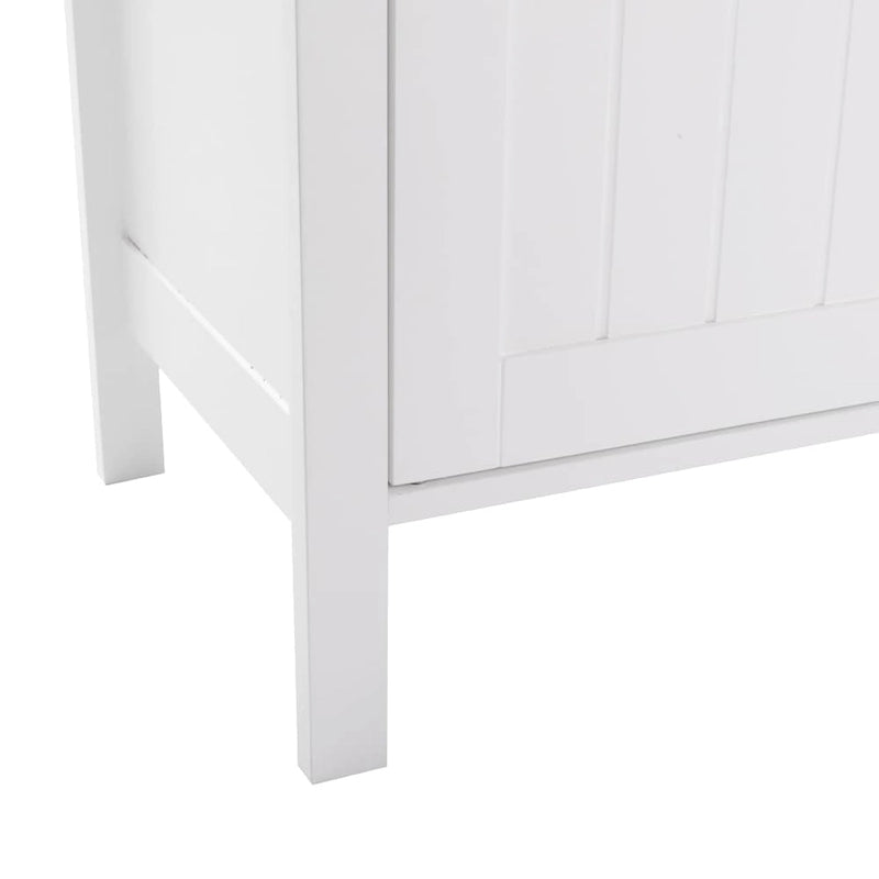 White Double Doors Adjustable Freestanding Bathroom Cabinet - 23.62 x 11.81 x 31.50