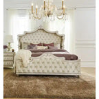 Ivory and Camel Tufted 4-piece Bedroom Set