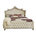 Ivory and Camel Tufted 4-piece Bedroom Set