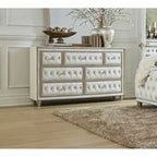 Ivory and Camel Tufted 4-piece Bedroom Set