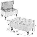 29 in. Upholstered Storage Bench