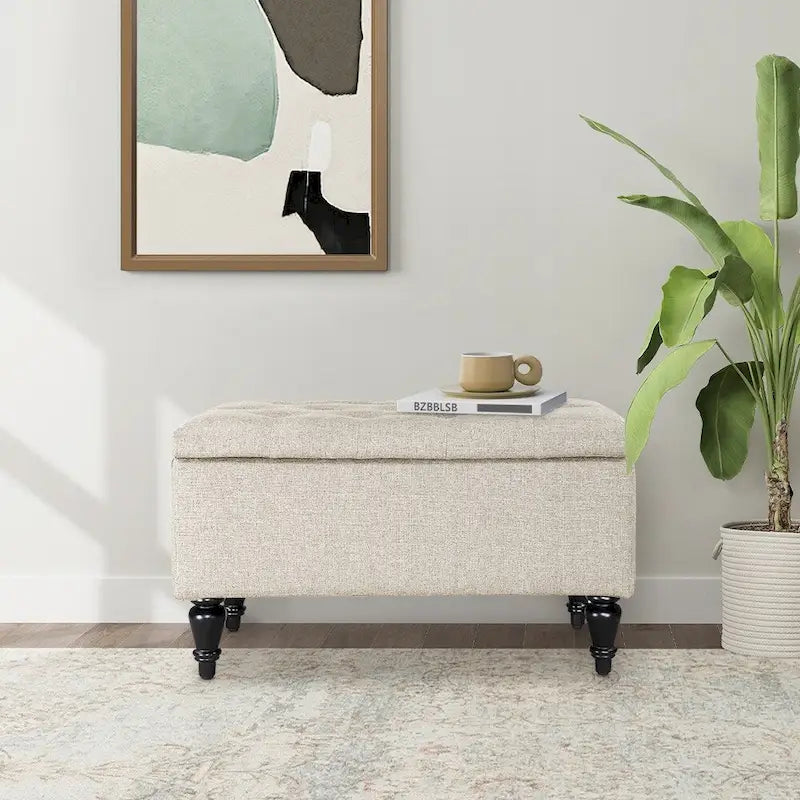 29 in. Upholstered Storage Bench