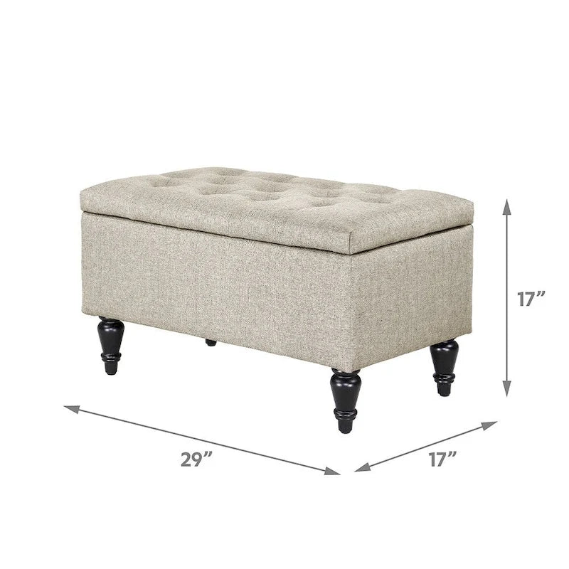 29 in. Upholstered Storage Bench