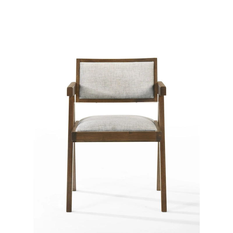 Fern Modern Walnut and Beige Dining Chair (Set of 2)