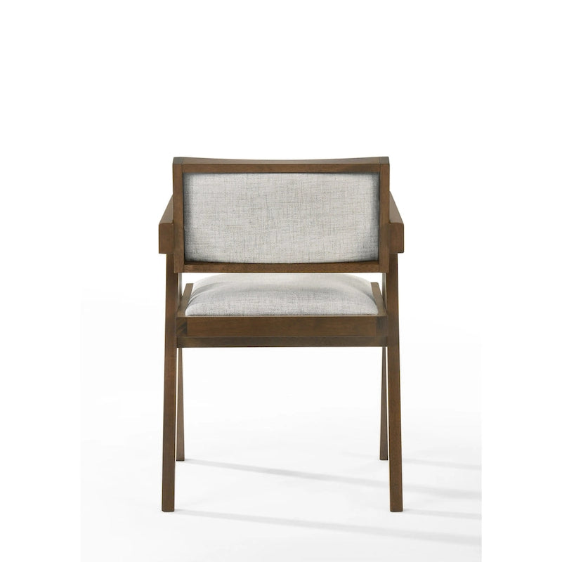 Fern Modern Walnut and Beige Dining Chair (Set of 2)
