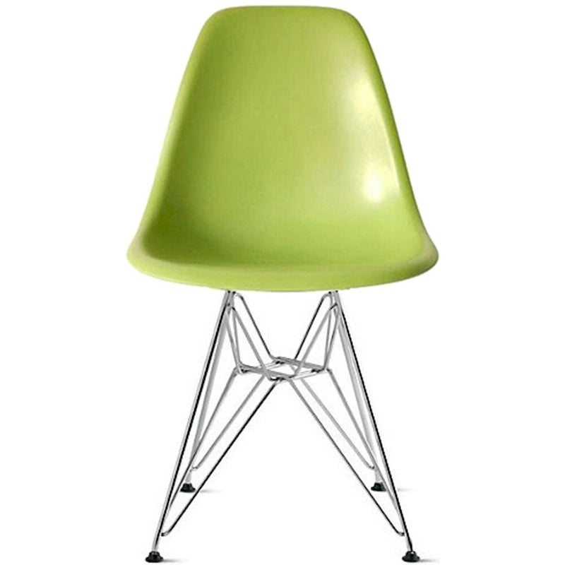 Designer Plastic Chairs Chrome Silver Wire Legs Retro Dining Accent Molded Shell Desk Office Work Chrome Base Kitchen