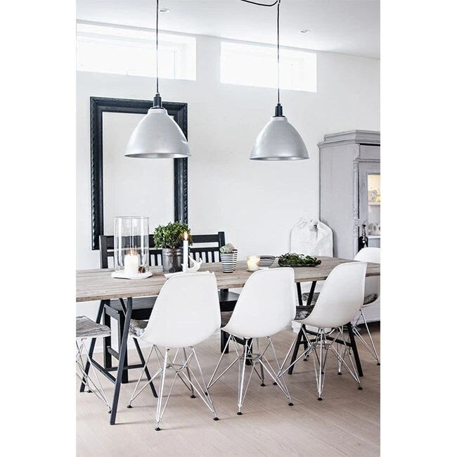 Designer Plastic Chairs Chrome Silver Wire Legs Retro Dining Accent Molded Shell Desk Office Work Chrome Base Kitchen