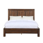 Solid Wood Platform Bed in Brick Brown