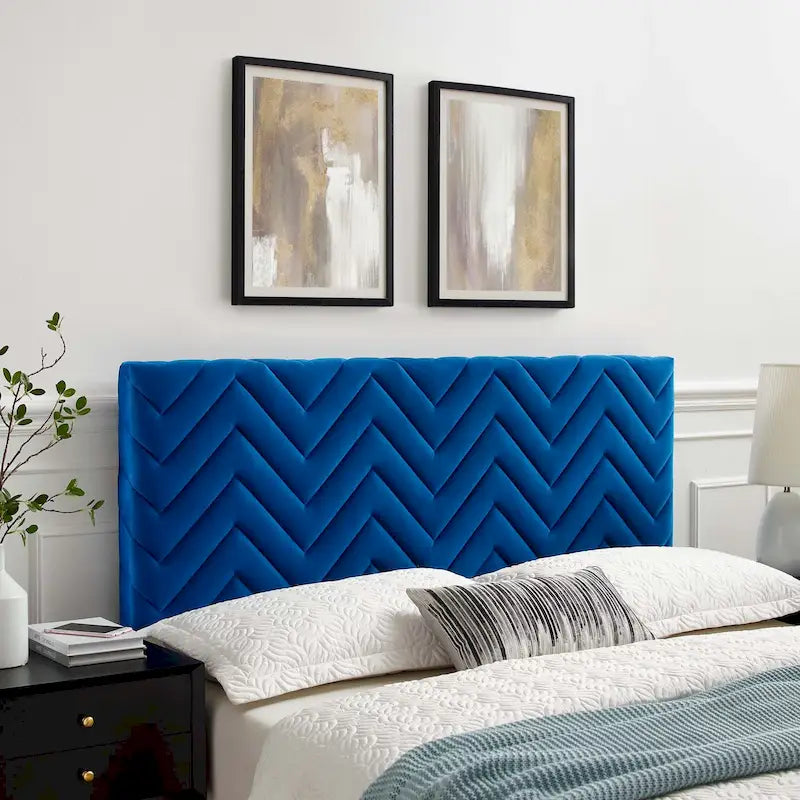 Chevron Tufted Performance Velvet King/California King Headboard