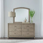 Burnished Beige Oak King Panel Storage Bed Bedroom Set