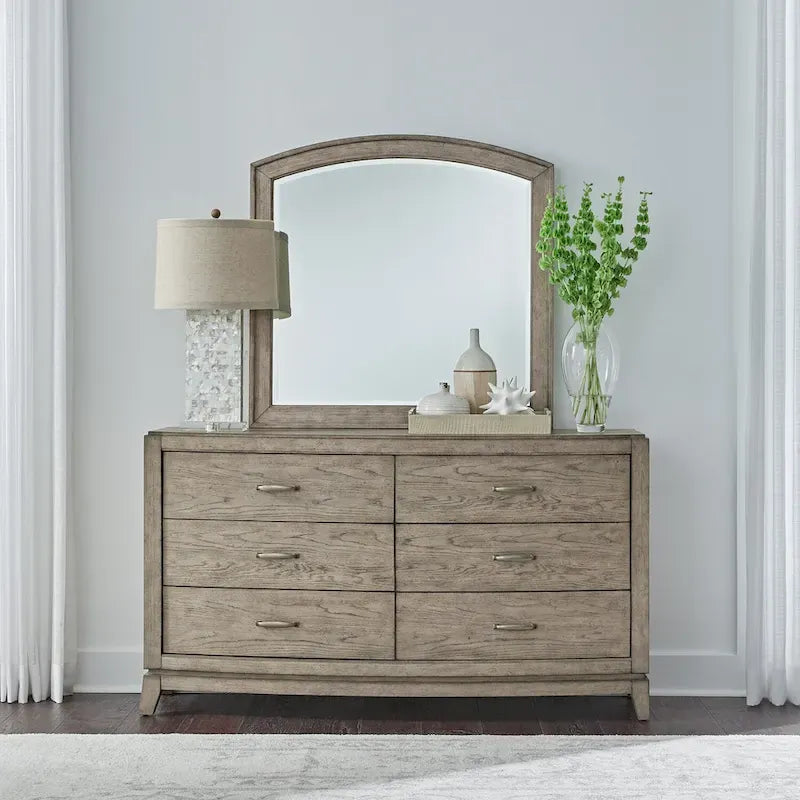 Burnished Beige Oak King Panel Storage Bed Bedroom Set
