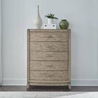 Burnished Beige Oak King Panel Storage Bed Bedroom Set