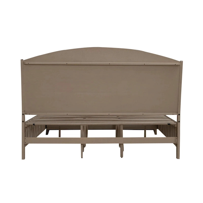 Burnished Beige Oak King Panel Storage Bed Bedroom Set