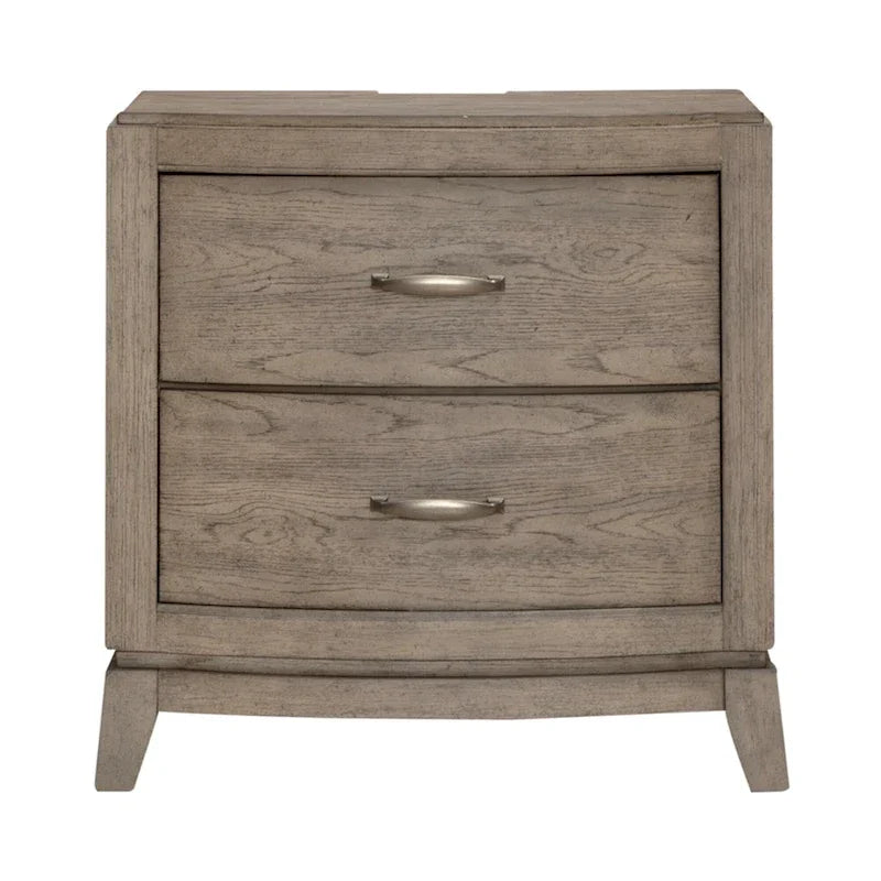 Burnished Beige Oak King Panel Storage Bed Bedroom Set