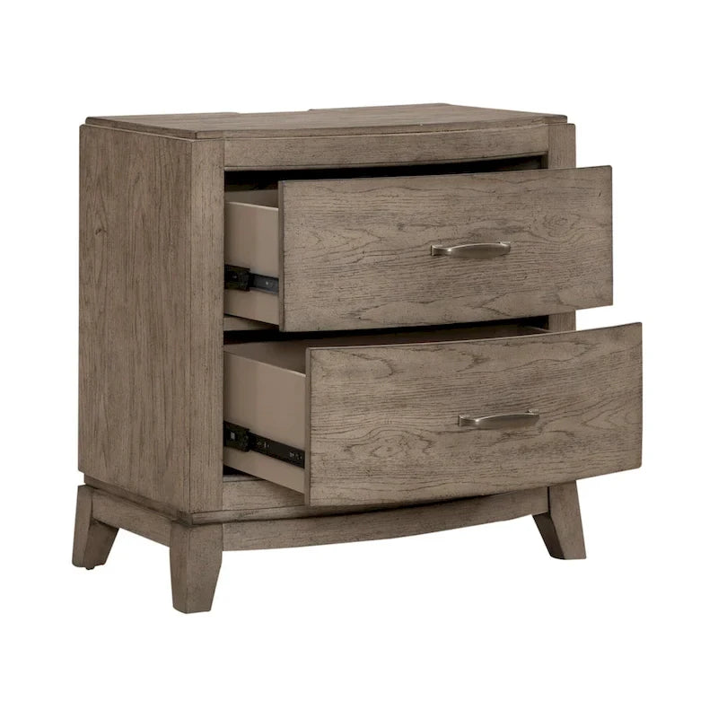 Burnished Beige Oak King Panel Storage Bed Bedroom Set