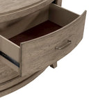 Burnished Beige Oak King Panel Storage Bed Bedroom Set