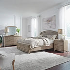 Burnished Beige Oak King Panel Storage Bed Bedroom Set