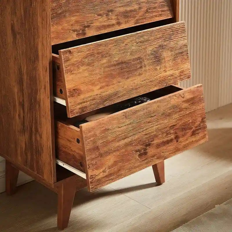Dresser for Bedroom, 37 Tall Dresser Chest of Drawers, Hidden Drawer Handle, Storage Drawer Organizer
