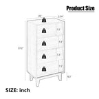 Dresser for Bedroom, 37 Tall Dresser Chest of Drawers, Hidden Drawer Handle, Storage Drawer Organizer