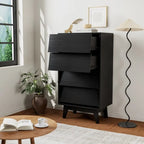 Dresser for Bedroom, 37 Tall Dresser Chest of Drawers, Hidden Drawer Handle, Storage Drawer Organizer