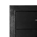 Modern Black Solid Wood 5-Drawer Storage Chest With Cedar-Lined Bottom Drawer