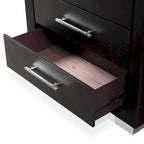 Modern Black Solid Wood 5-Drawer Storage Chest With Cedar-Lined Bottom Drawer