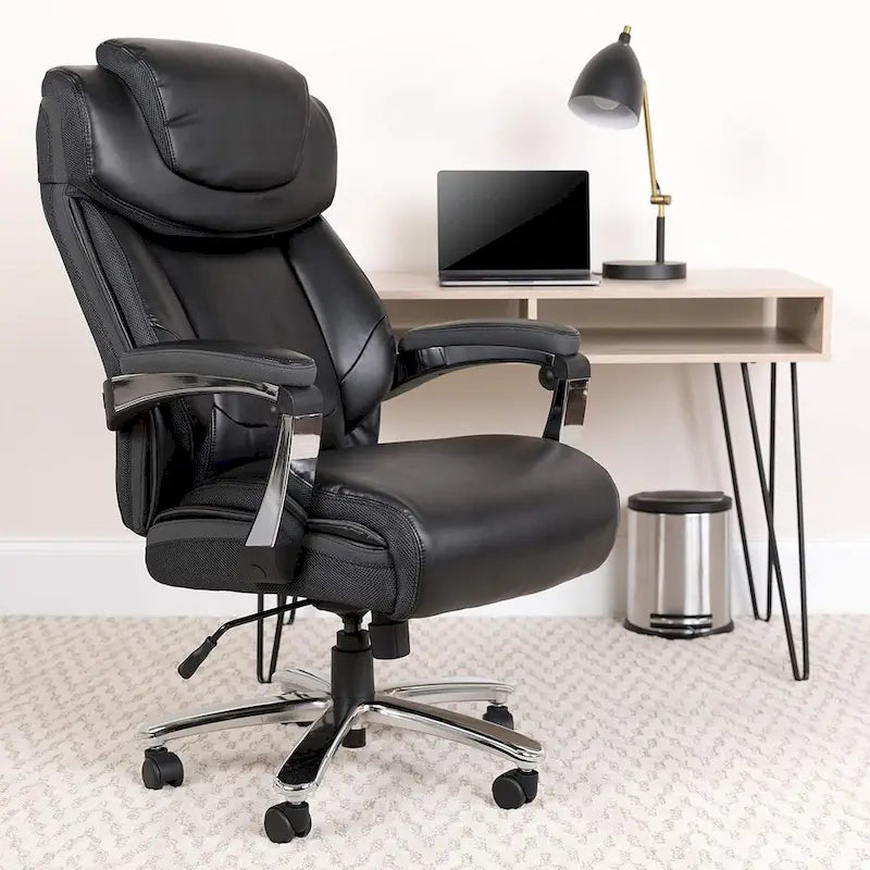 Series Big & Tall Rated Black LeatherSoft Executive
