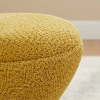 Djembe Boucle Upholstered Ottoman with Swivel Base, Pouf, Swivel Vanity Stool for Living Room, Walk-in Closet