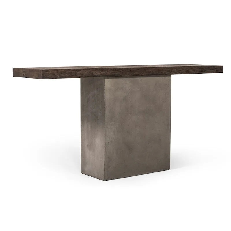 Modern Oak & Concrete Console Table