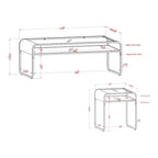 Gold 48-inch Glass Top 1-Shelf 2-Piece Coffee Table Set by