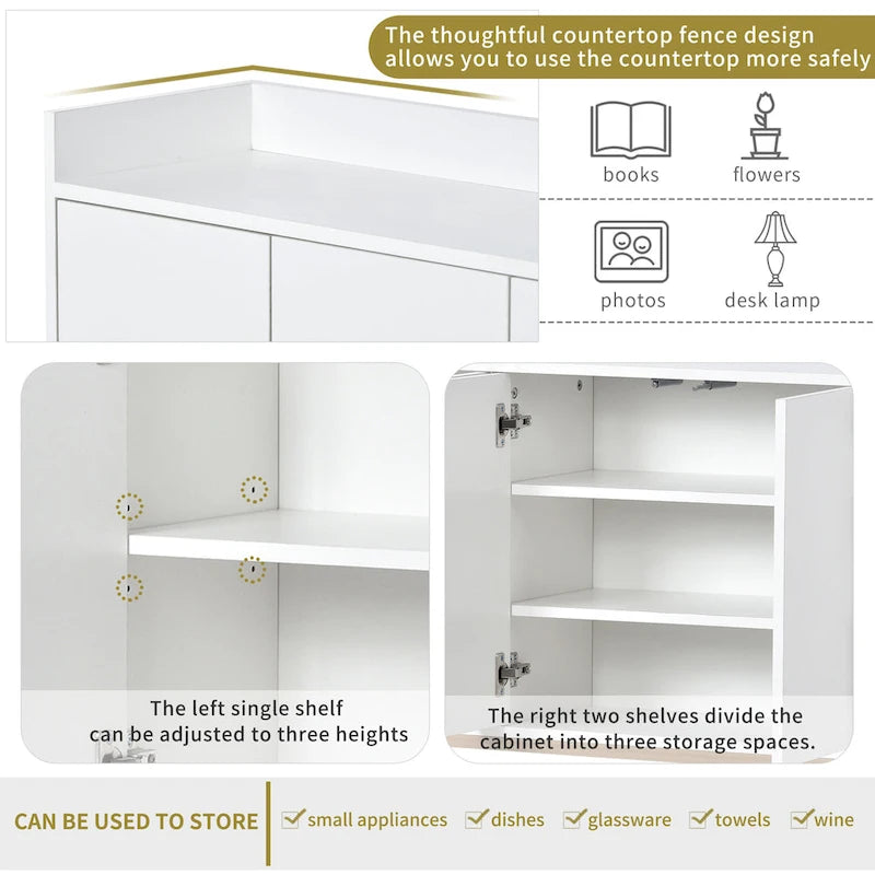 Kitchen Buffet Sideboard Coffee Bar Cabinet Accent Storage Cabinet Server Table