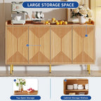 Double Sideboard Buffet Cabinet with Storage Shelf 4-Door Cabinet for Living Room and Kitchen